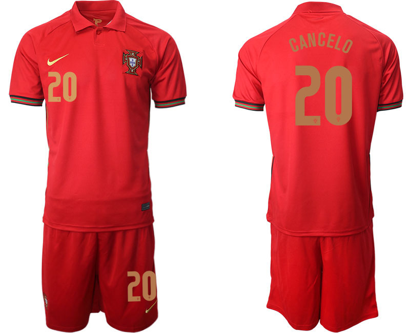 Men 2021 European Cup Portugal home red #20 Soccer Jersey